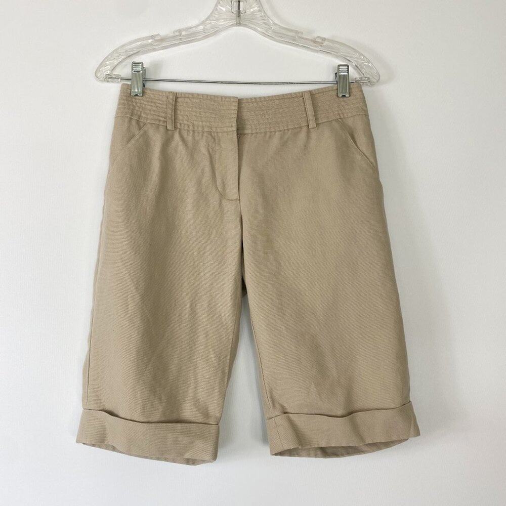 Diane von Furstenberg Linen Blend Bermuda Boy Shorts Womens 2 NWT